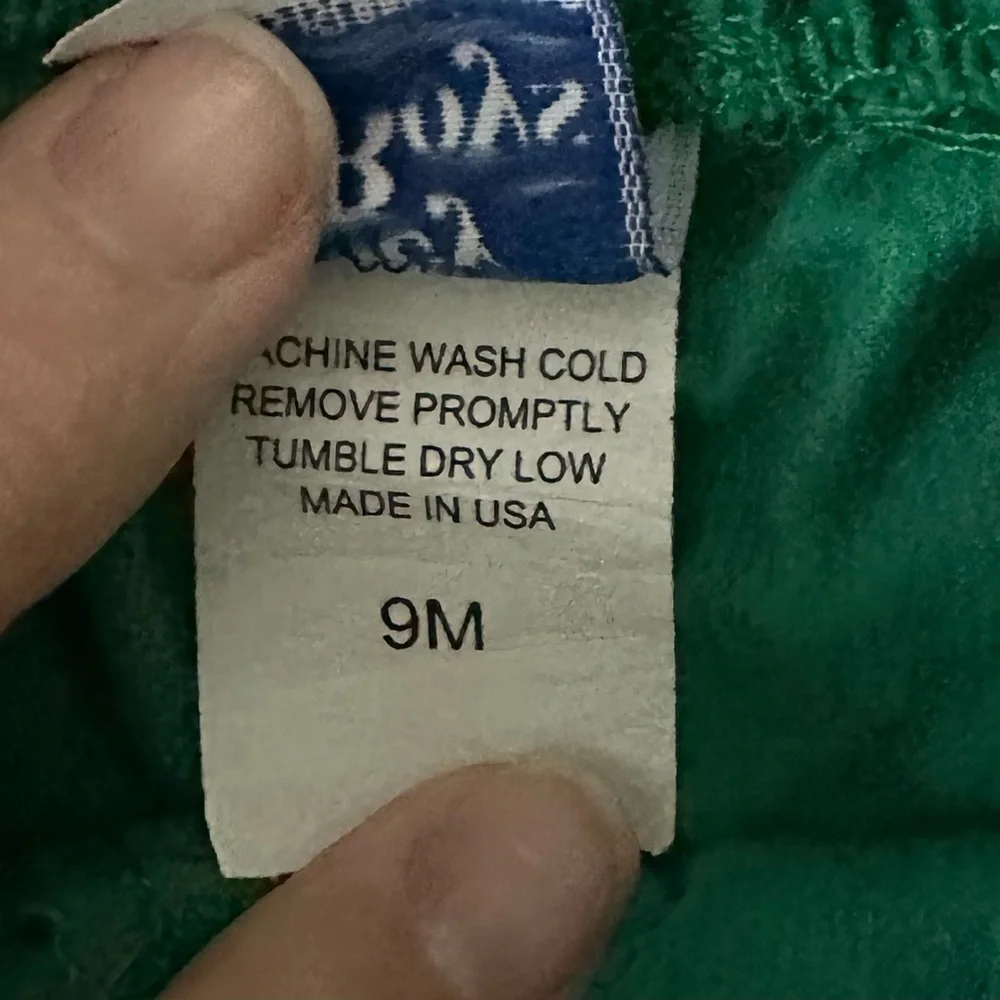 Bailey Boys Corduroy Two Piece Set with Bow Detail in Green and Pink Size 9M